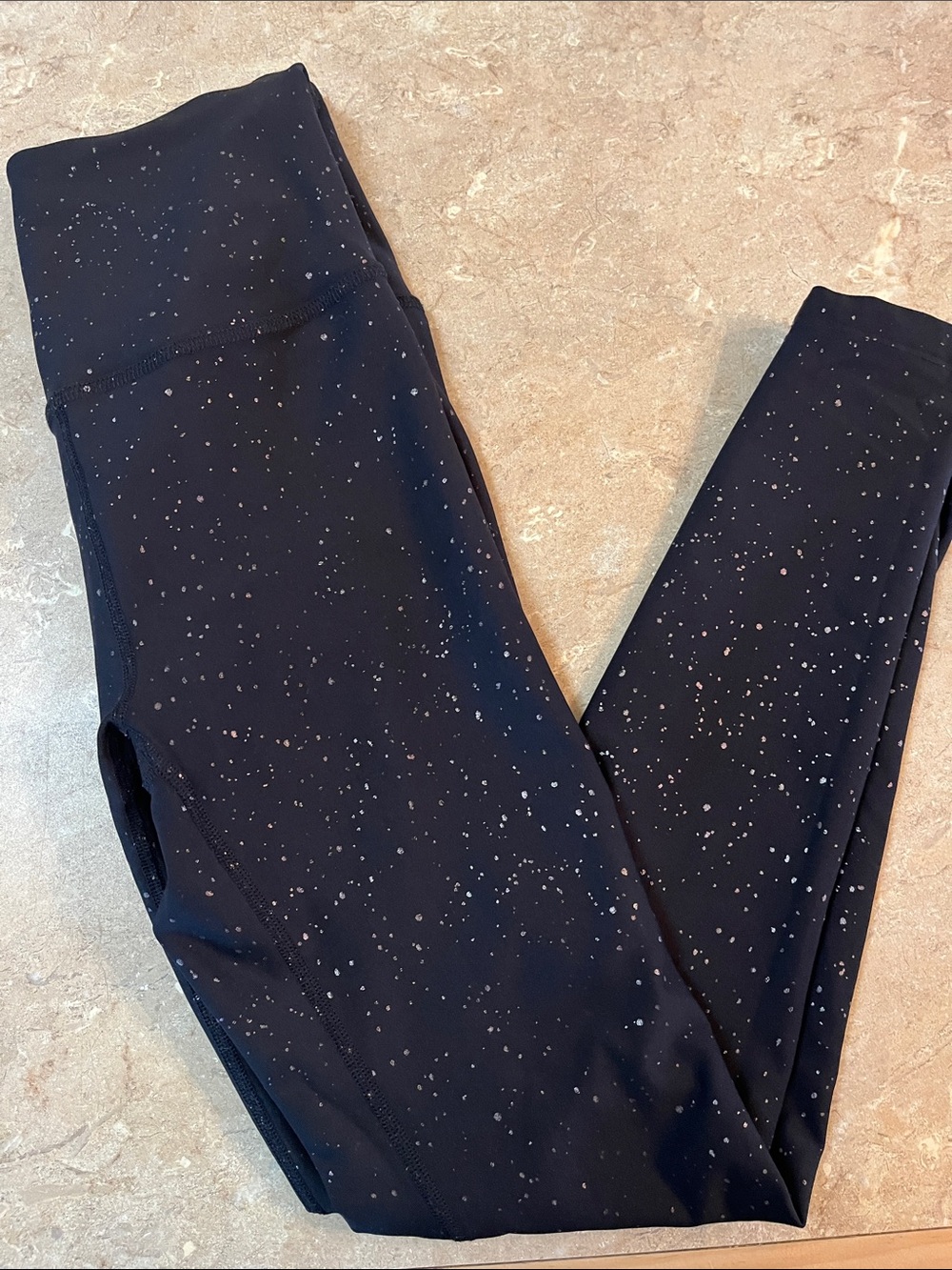 Beyond Yoga Black Leggings with Metallic Speckle